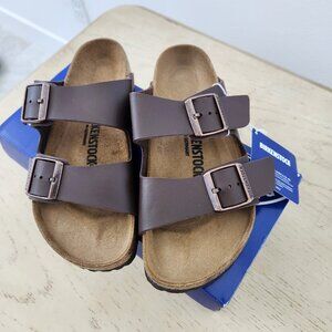 Birkenstock Ladies’ Arizona Birko-Flor Sandal, Dark Brown, US Size 6-6.5 NWT